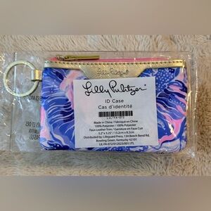 Lilly Pulitzer Classic Zippered ID Wallet Keychain Holder w/ID Window NIB NWT